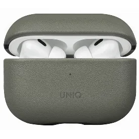 Чехол Uniq Terra Genuine Leather для AirPods Pro 2, Lichen Green, зеленый 